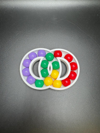Hungarian Rings Puzzle Game – Devil’s Circles Marble Brain Teaser, Color Matching Logic Toy for Adults & Kids