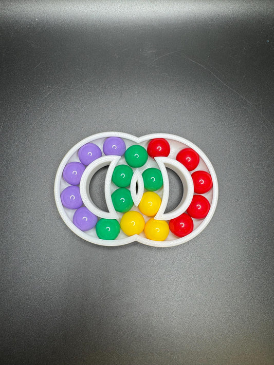 Hungarian Rings Puzzle Game – Devil’s Circles Marble Brain Teaser, Color Matching Logic Toy for Adults & Kids