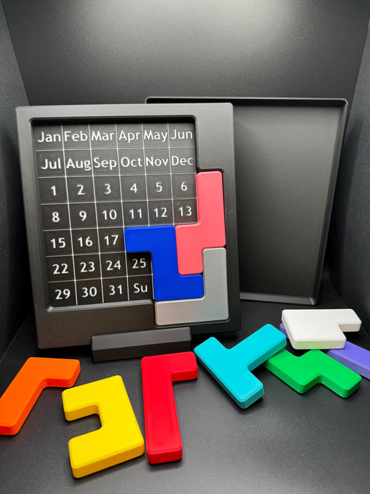 Daily Calendar Puzzle - Mind-Sharping Challenge | 9.5x8.3 Inch High-Quality 3D Print for Daily Fun! Great Gift for Puzzle Lovers of All Ages
