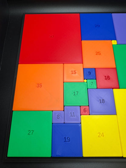Squared Square Puzzle for Adults & Kids - Challenging Math Puzzle Brain Teaser - Educational Game for Teachers, Students Puzzle Lovers