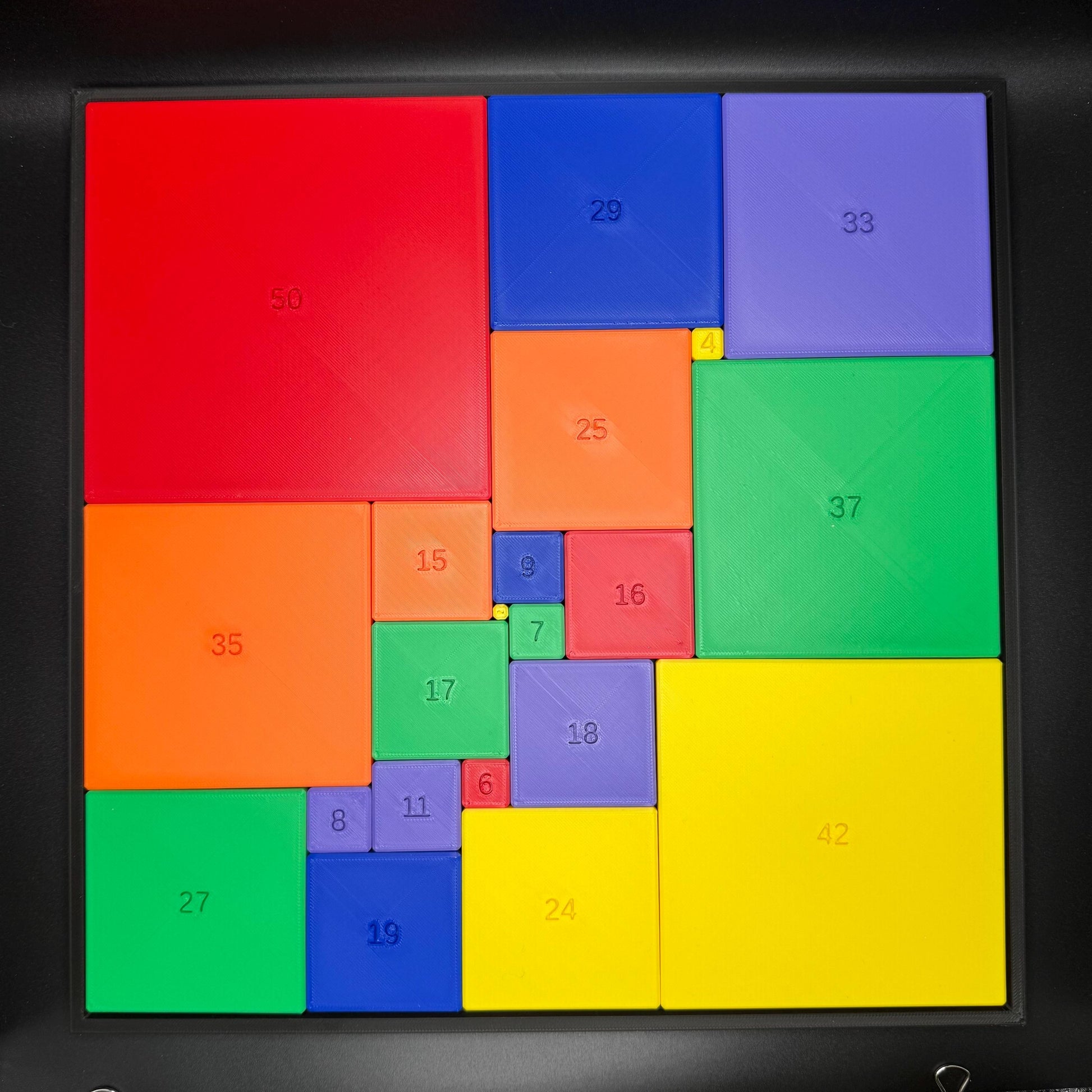 Squared Square Puzzle for Adults & Kids - Challenging Math Puzzle Brain Teaser - Educational Game for Teachers, Students Puzzle Lovers