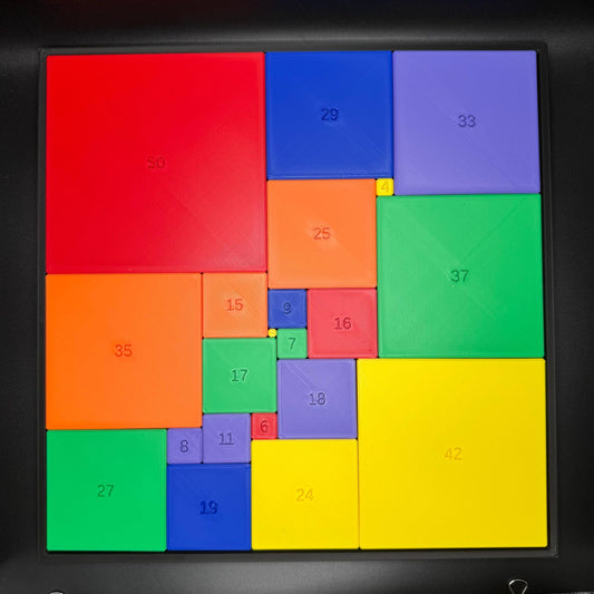 Squared Square Puzzle for Adults & Kids - Challenging Math Puzzle Brain Teaser - Educational Game for Teachers, Students Puzzle Lovers