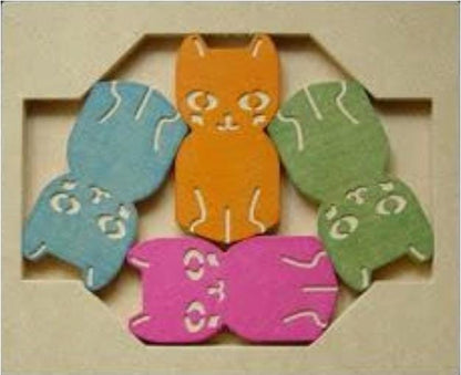 Fit the Four Cats Puzzle Game: Fit All 4 Cats in Frame Challenge, Fun & Unique Brain Teaser Gift