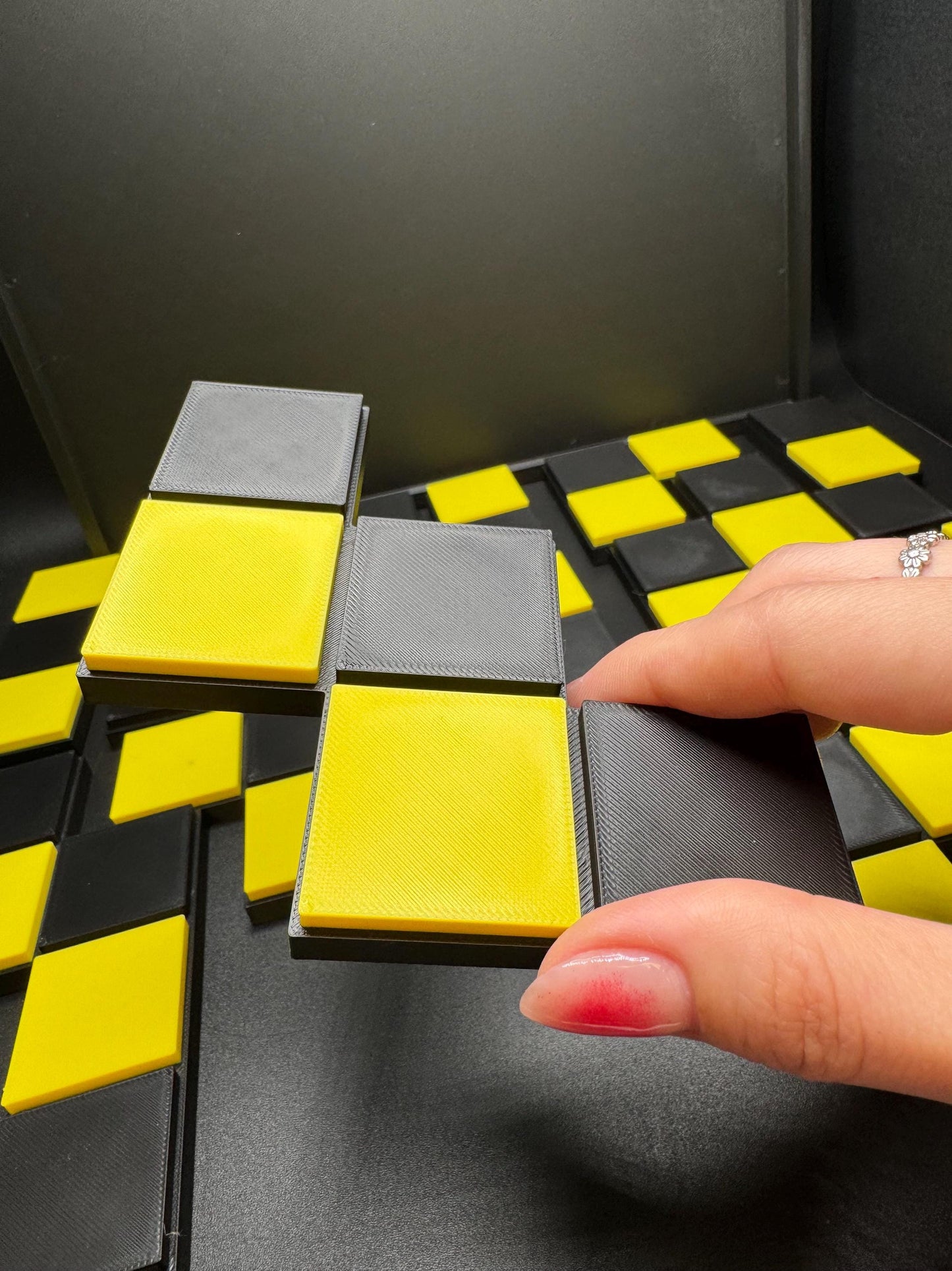 Antique Checkerboard Dissection Puzzle - 3D Printed Classic 1880s Style Brain Teaser Gift for Puzzle Lovers