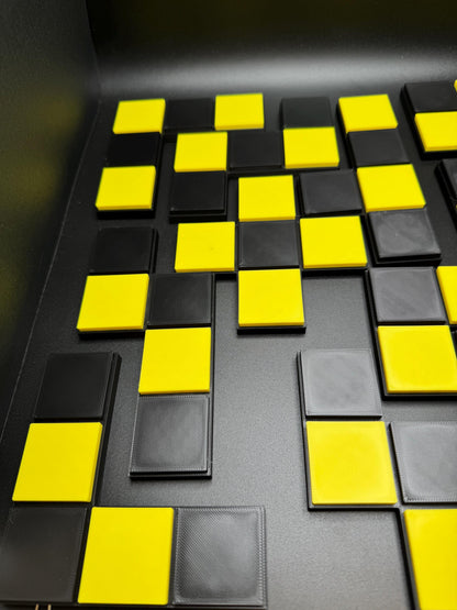 Antique Checkerboard Dissection Puzzle - 3D Printed Classic 1880s Style Brain Teaser Gift for Puzzle Lovers