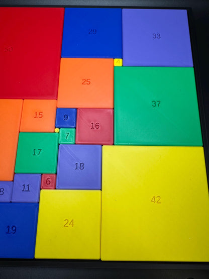 Squared Square Puzzle for Adults & Kids - Challenging Math Puzzle Brain Teaser - Educational Game for Teachers, Students Puzzle Lovers