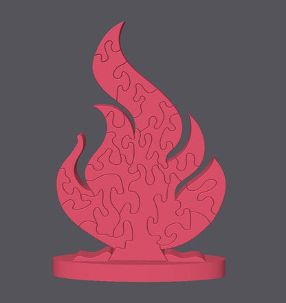 16" Fire Puzzle Survivor Replica - Double-Sided 3D Printed Gift for Puzzle Lovers & Survivor Fans