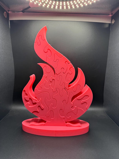 16" Fire Puzzle Survivor Replica - Double-Sided 3D Printed Gift for Puzzle Lovers & Survivor Fans
