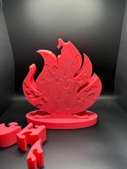 16" Fire Puzzle Survivor Replica - Double-Sided 3D Printed Gift for Puzzle Lovers & Survivor Fans