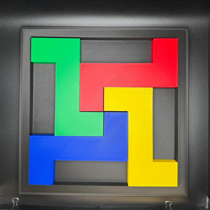 Fit 4 S in a Square Puzzle - Brain Game for Intelligence Challenges | 4 S-Shaped Elements and Square Piece | Fun & Engaging Mind Challenge