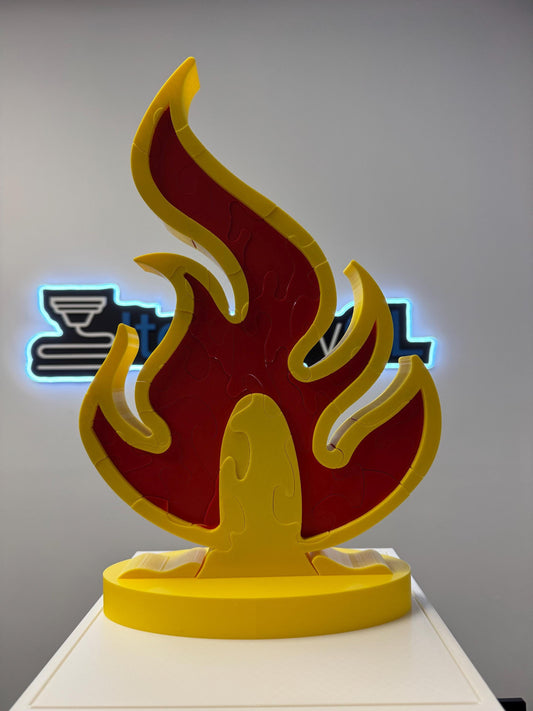 12" Dual Color Fire Puzzle Survivor Replica - Double-Sided 3D Printed Gift for Puzzle Lovers & Survivor Fans