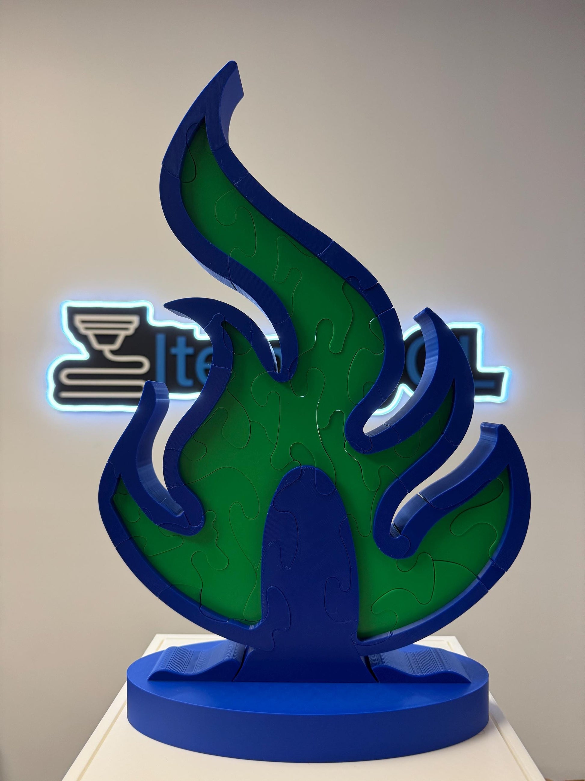 16" Dual Color Fire Puzzle Survivor Replica - Double-Sided 3D Printed Gift for Puzzle Lovers & Survivor Fans