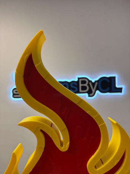 12" Dual Color Fire Puzzle Survivor Replica - Double-Sided 3D Printed Gift for Puzzle Lovers & Survivor Fans