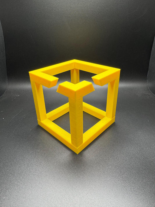 Impossible Cube Puzzle | M.C. Escher Inspired Irrational Object | Optical Illusion 3D Perspective Art | Unique Modern Decor