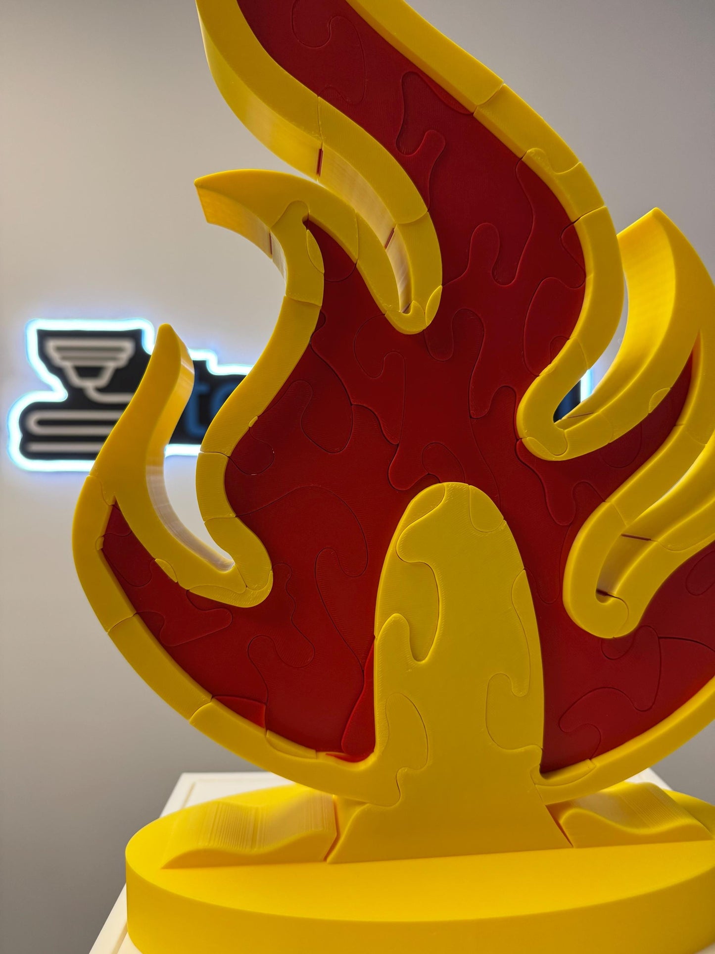 16" Dual Color Fire Puzzle Survivor Replica - Double-Sided 3D Printed Gift for Puzzle Lovers & Survivor Fans