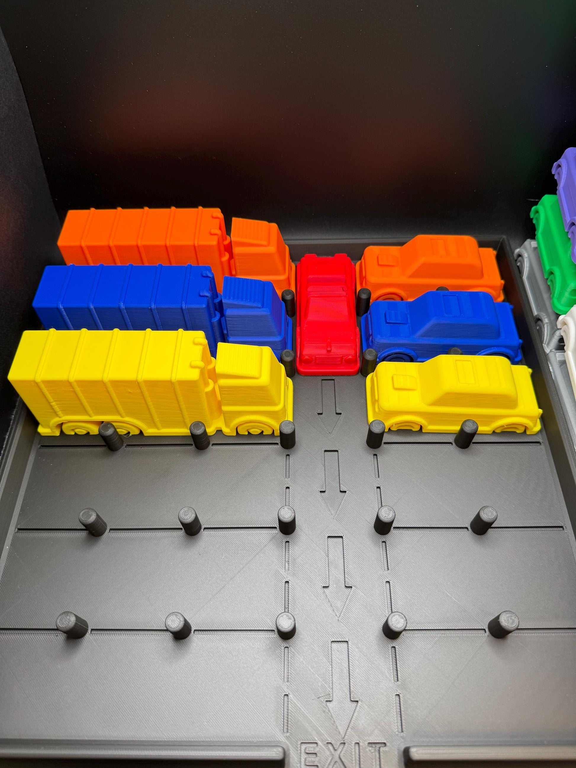 Rush Hour Challenge - Sliding Puzzle - Logic Game - 3D Printed Puzzle, Great Gift for Problem Solving Fun