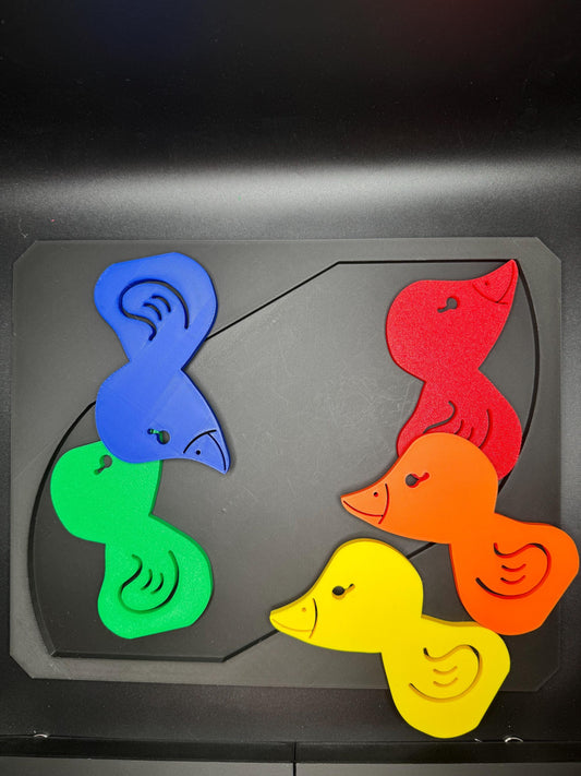 Five Baby Ducks Puzzle Game: Fit All 5 Baby Ducks in Frame Challenge, Fun & Unique Brain Teaser Gift