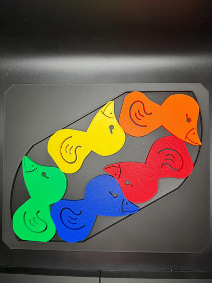 Five Baby Ducks Puzzle Game: Fit All 5 Baby Ducks in Frame Challenge, Fun & Unique Brain Teaser Gift