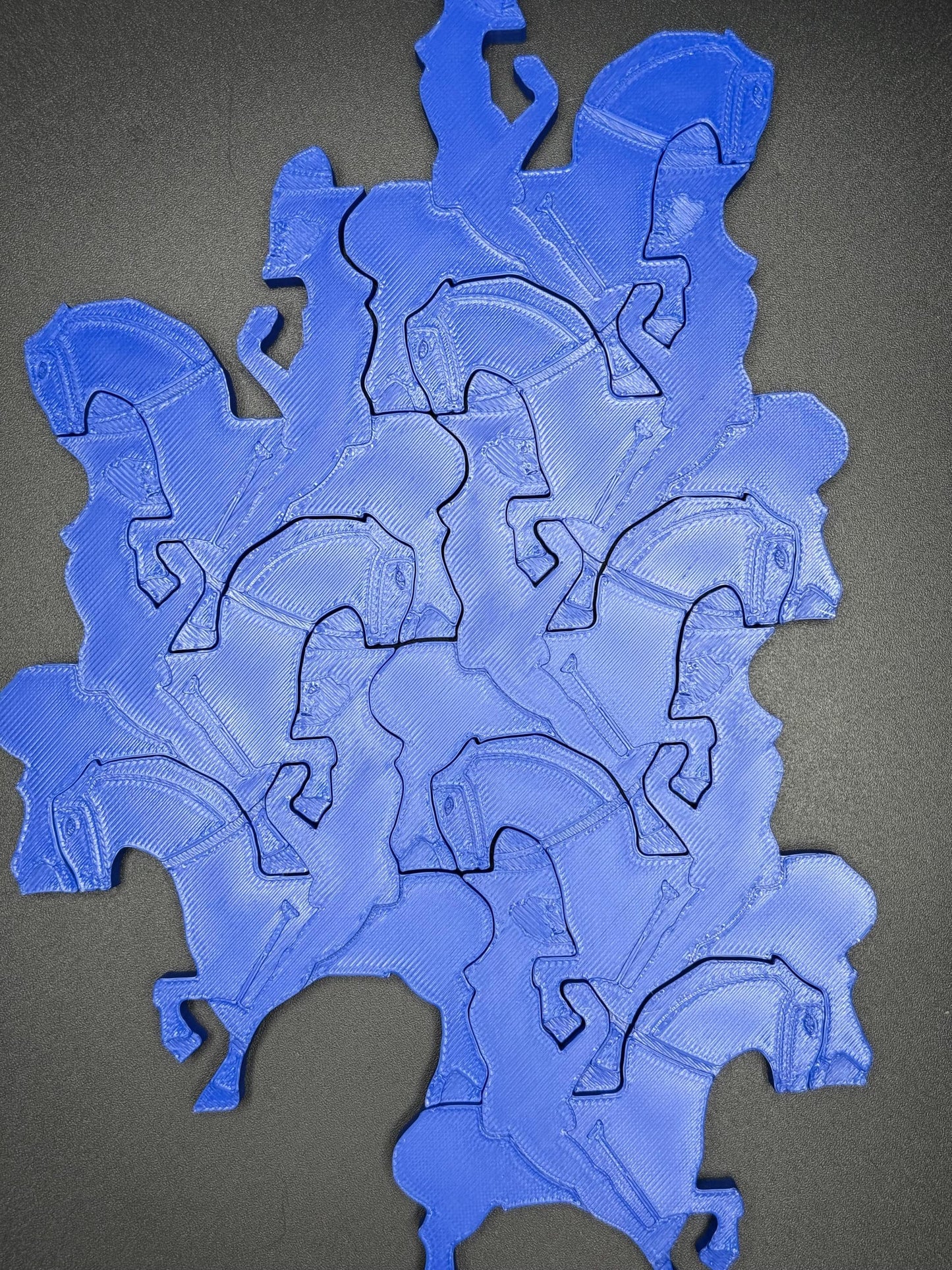 48 Pieces Escher Horse Tessellation Tiles Print | Art Print Decor | Unique Wall Art | Home Decor | Geometric Patterns & Design