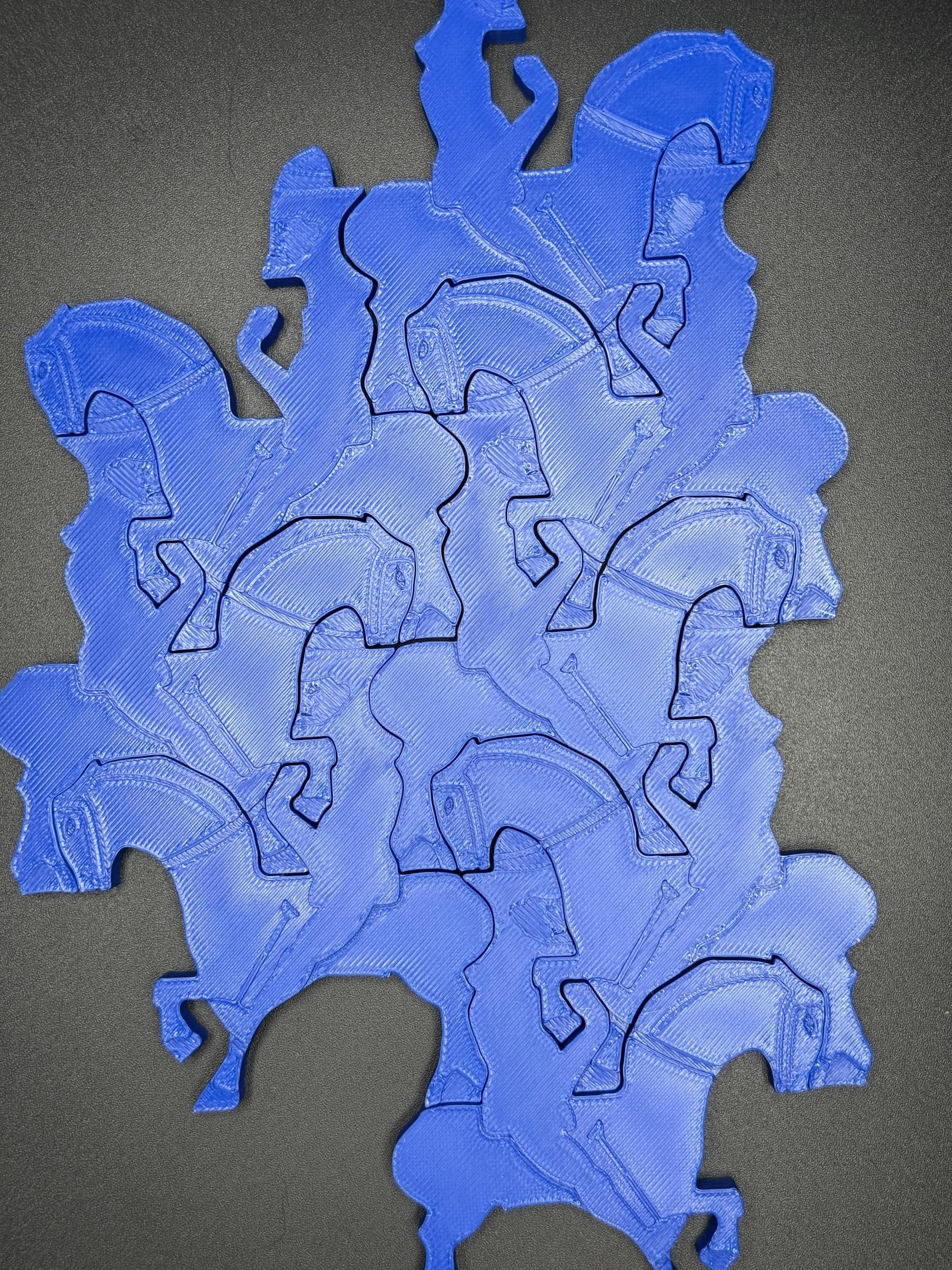 48 Pieces Escher Horse Tessellation Tiles Print | Art Print Decor | Unique Wall Art | Home Decor | Geometric Patterns & Design