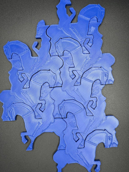 48 Pieces Escher Horse Tessellation Tiles Print | Art Print Decor | Unique Wall Art | Home Decor | Geometric Patterns & Design