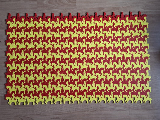 48 Pieces Escher Horse Tessellation Tiles Print | Art Print Decor | Unique Wall Art | Home Decor | Geometric Patterns & Design