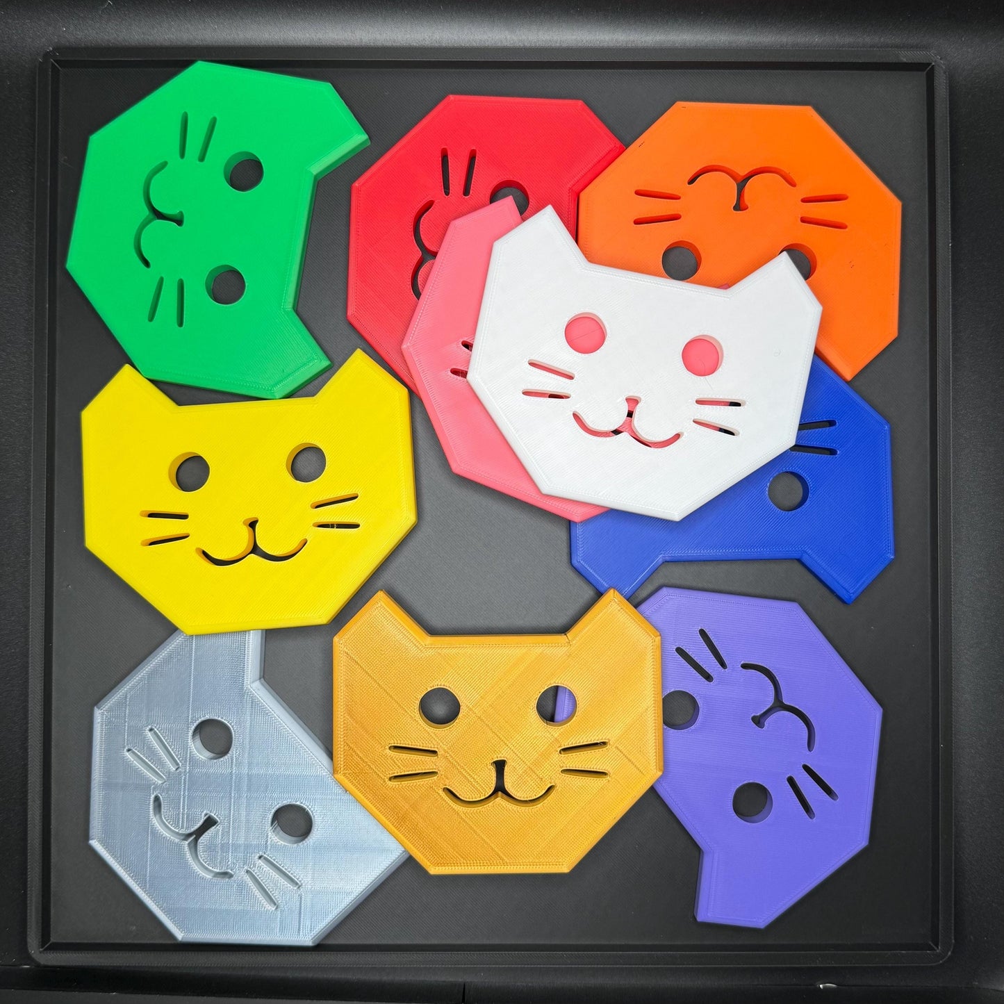 Ten Kittens Puzzle | 3D Printed Cat Brain Teaser | Challenging Fit Puzzle | Unique Gift for Cat Lovers & Puzzle Fans