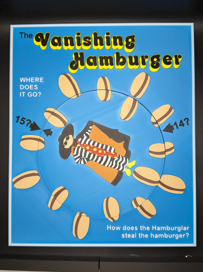 The Vanishing Hamburger Puzzle: Vintage Optical Illusion Puzzle, High Quality 3D Print, Fun & Engaging for All Ages