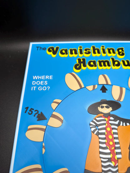 The Vanishing Hamburger Puzzle: Vintage Optical Illusion Puzzle, High Quality 3D Print, Fun & Engaging for All Ages