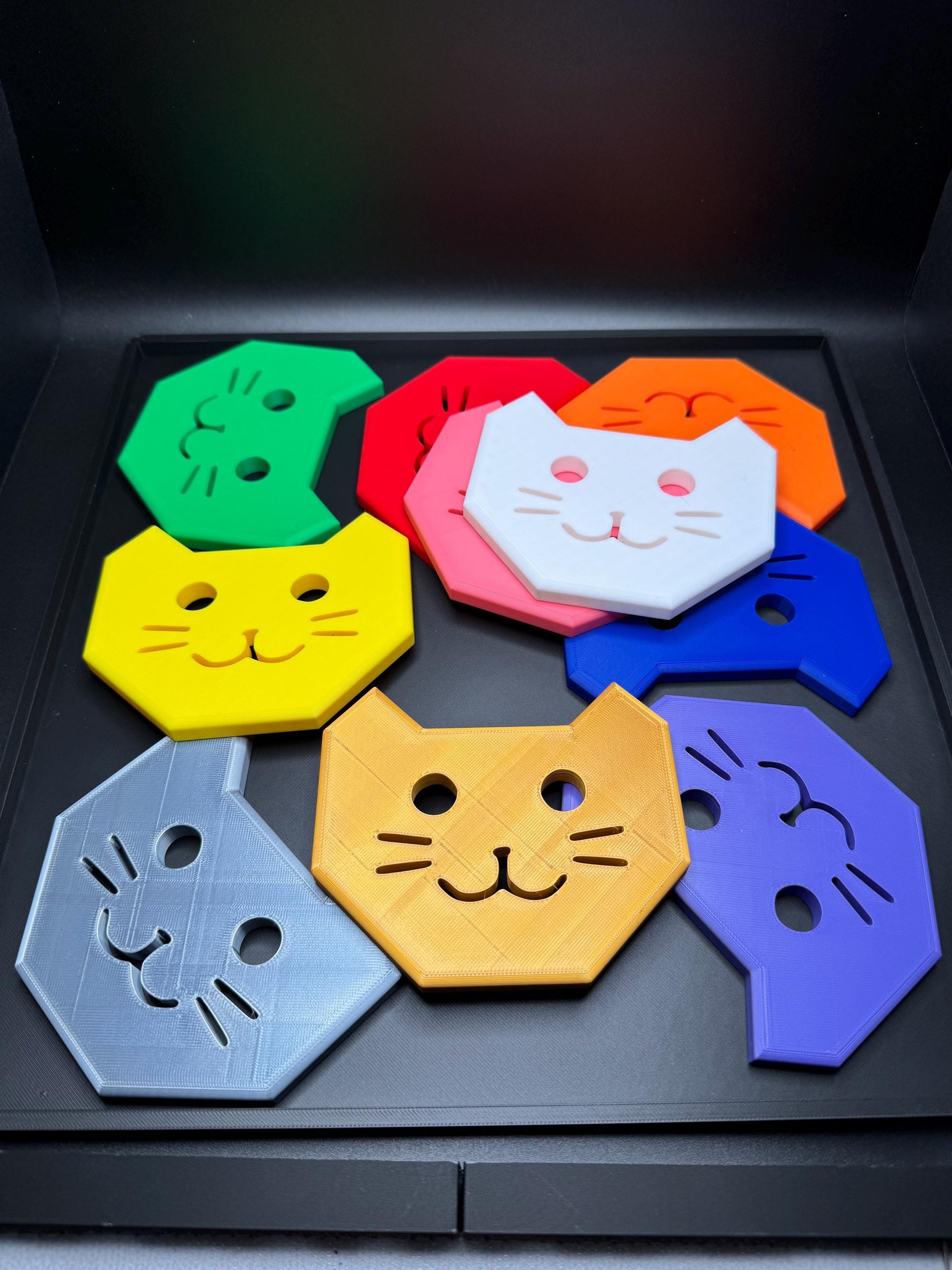 Ten Kittens Puzzle | 3D Printed Cat Brain Teaser | Challenging Fit Puzzle | Unique Gift for Cat Lovers & Puzzle Fans