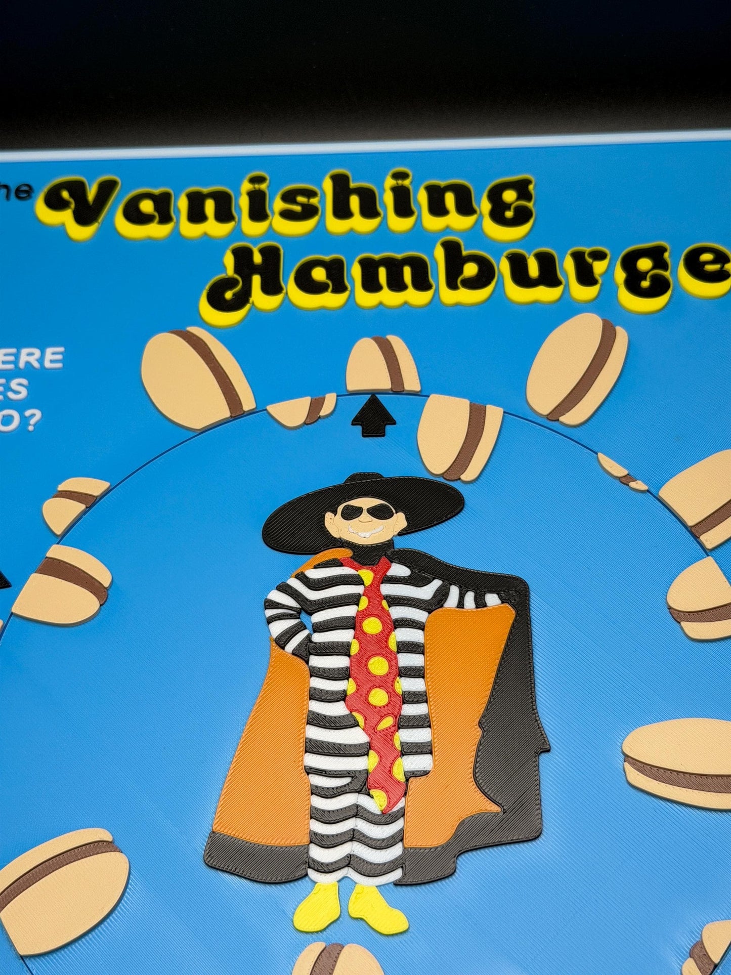 The Vanishing Hamburger Puzzle: Vintage Optical Illusion Puzzle, High Quality 3D Print, Fun & Engaging for All Ages