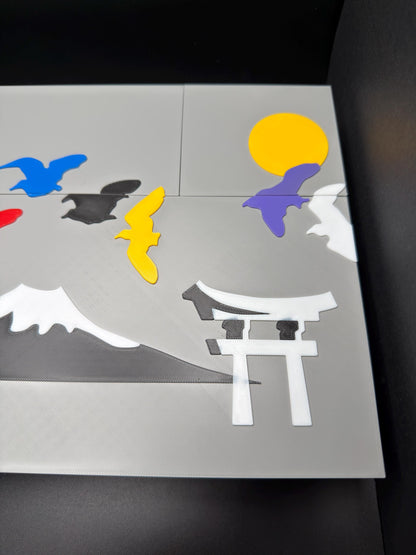 Vanishing Japanese Birds Puzzle | Optical Illusion Dissection Puzzle | 3D Printed Brain Teaser | Do You See 9 or 10 Birds?