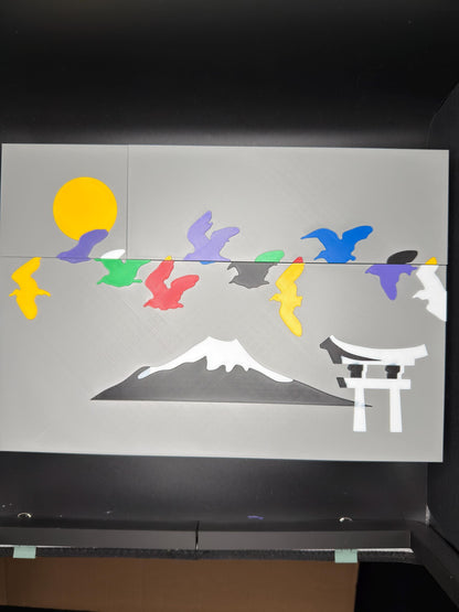 Vanishing Japanese Birds Puzzle | Optical Illusion Dissection Puzzle | 3D Printed Brain Teaser | Do You See 9 or 10 Birds?