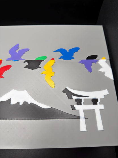 Vanishing Japanese Birds Puzzle | Optical Illusion Dissection Puzzle | 3D Printed Brain Teaser | Do You See 9 or 10 Birds?