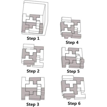 54 Piece Challenge Cube - High Quality 3D Printed Puzzle for All Ages, Fun & Difficult to Solve - Brain Teaser Game