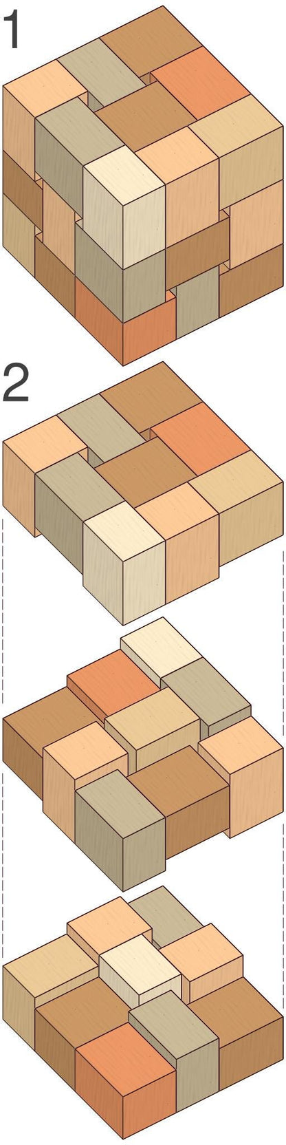 Hoffman's Packing Puzzle - Unique Brain Teaser, 27 Cuboids Challenge, Fun & Educational 3D Printed Cube Game, Perfect Gift Idea