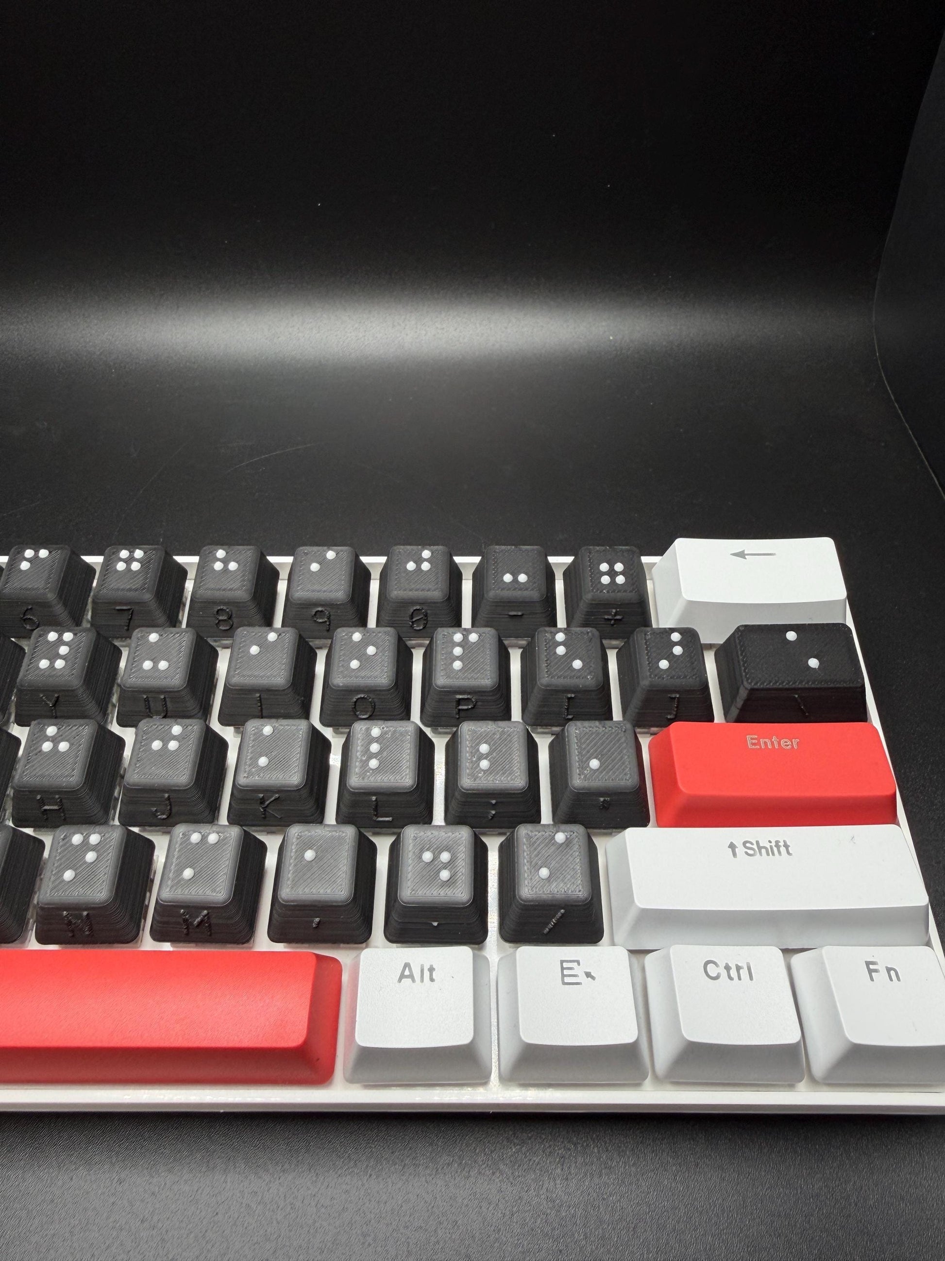 Braille Keyboard Key Cap Set Cherry MX - Artisan Handmade Accessibility Tool for the Visually Impaired - Great Gift - 2 Styles Available