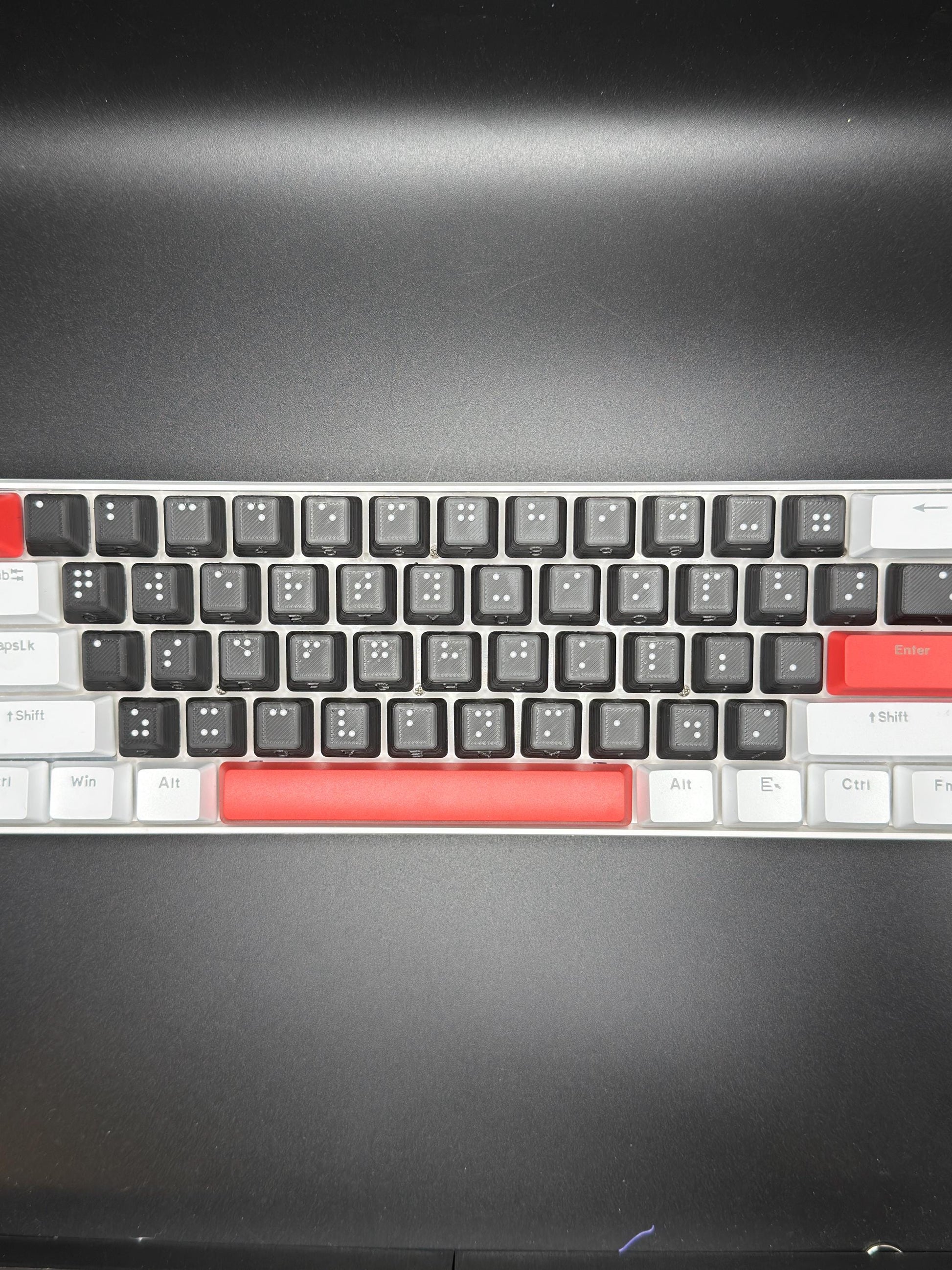 Braille Keyboard Key Cap Set Cherry MX - Artisan Handmade Accessibility Tool for the Visually Impaired - Great Gift - 2 Styles Available