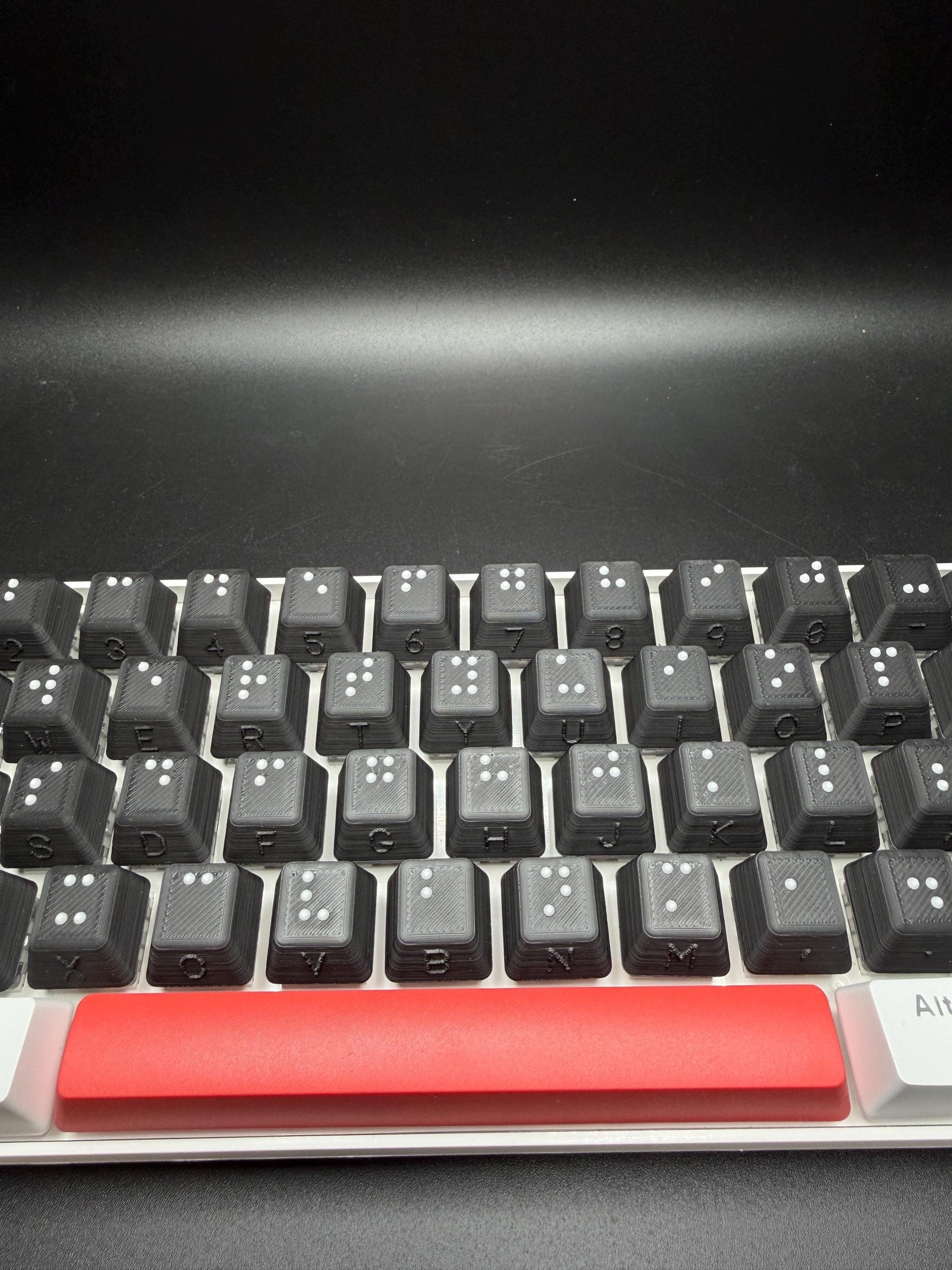 Braille Keyboard Key Cap Set Cherry MX - Artisan Handmade Accessibility Tool for the Visually Impaired - Great Gift - 2 Styles Available