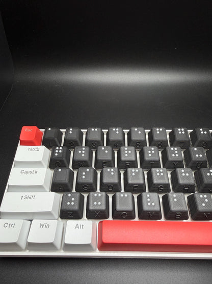 Braille Keyboard Key Cap Set Cherry MX - Artisan Handmade Accessibility Tool for the Visually Impaired - Great Gift - 2 Styles Available