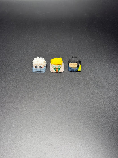 Handmade Inspired By Jujutsu Kaisen Keycaps for Cherry MX and clones - Custom Artisan Anime Fan Gift - Geto, Gojo, Nanami Keyboard Keycaps