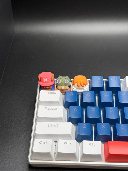 Handmade Inspired By Anime Keycaps - Usopp, Nami, Chopper for Cherry MX - Custom Artisan - Perfect Anime Fan Gift