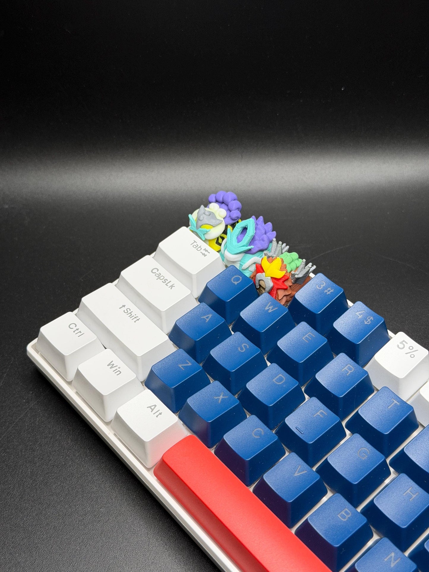 Handmade Inspired By Legendary Beasts Pokemon Keycaps for Cherry MX - Custom Artisan - Entei Suicune Raikou - Perfect Anime Fan Gift