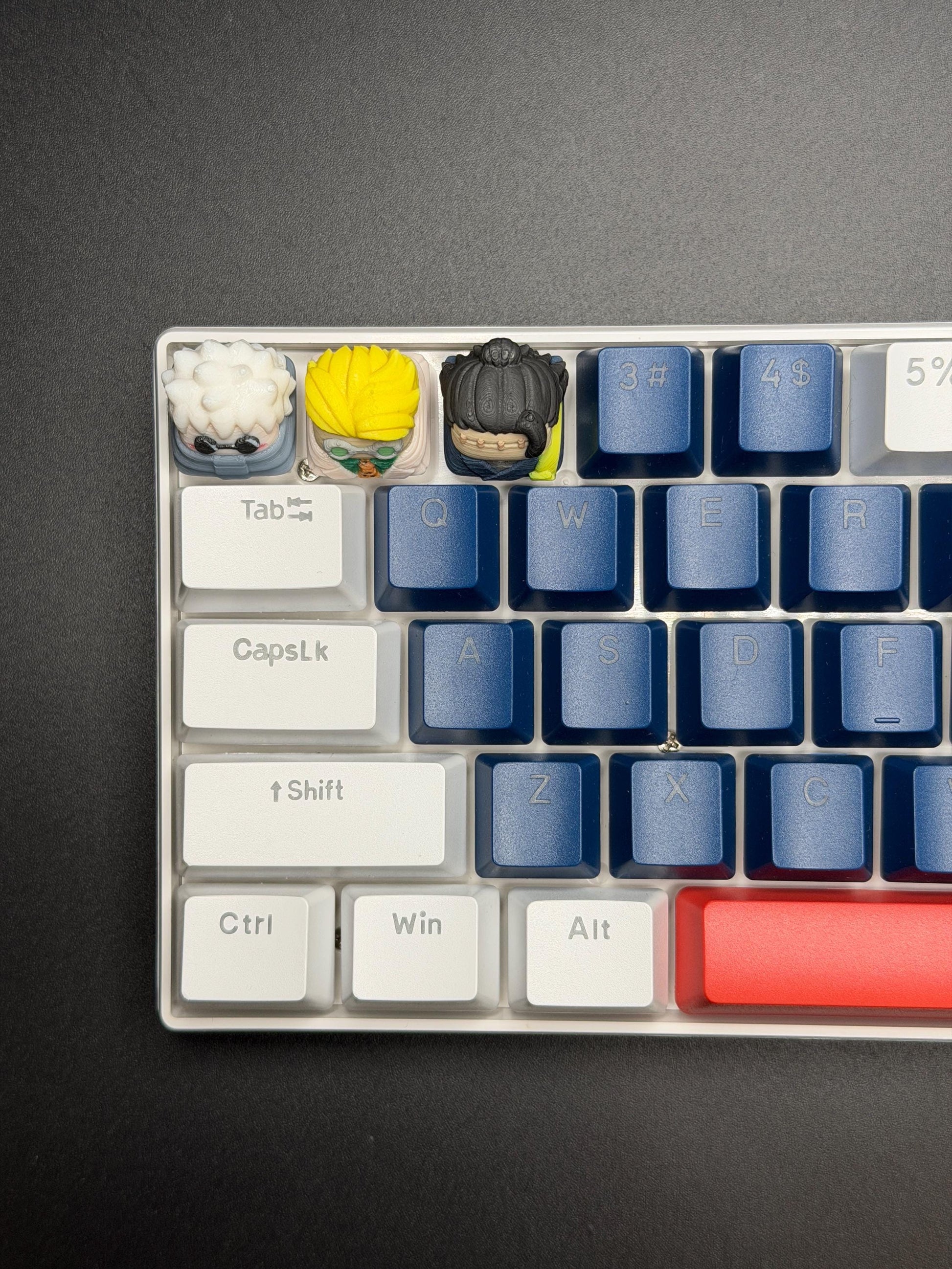 Handmade Inspired By Jujutsu Kaisen Keycaps for Cherry MX and clones - Custom Artisan Anime Fan Gift - Geto, Gojo, Nanami Keyboard Keycaps