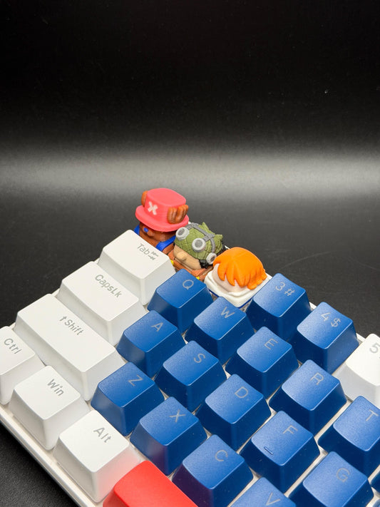 Handmade Inspired By Anime Keycaps - Usopp, Nami, Chopper for Cherry MX - Custom Artisan - Perfect Anime Fan Gift