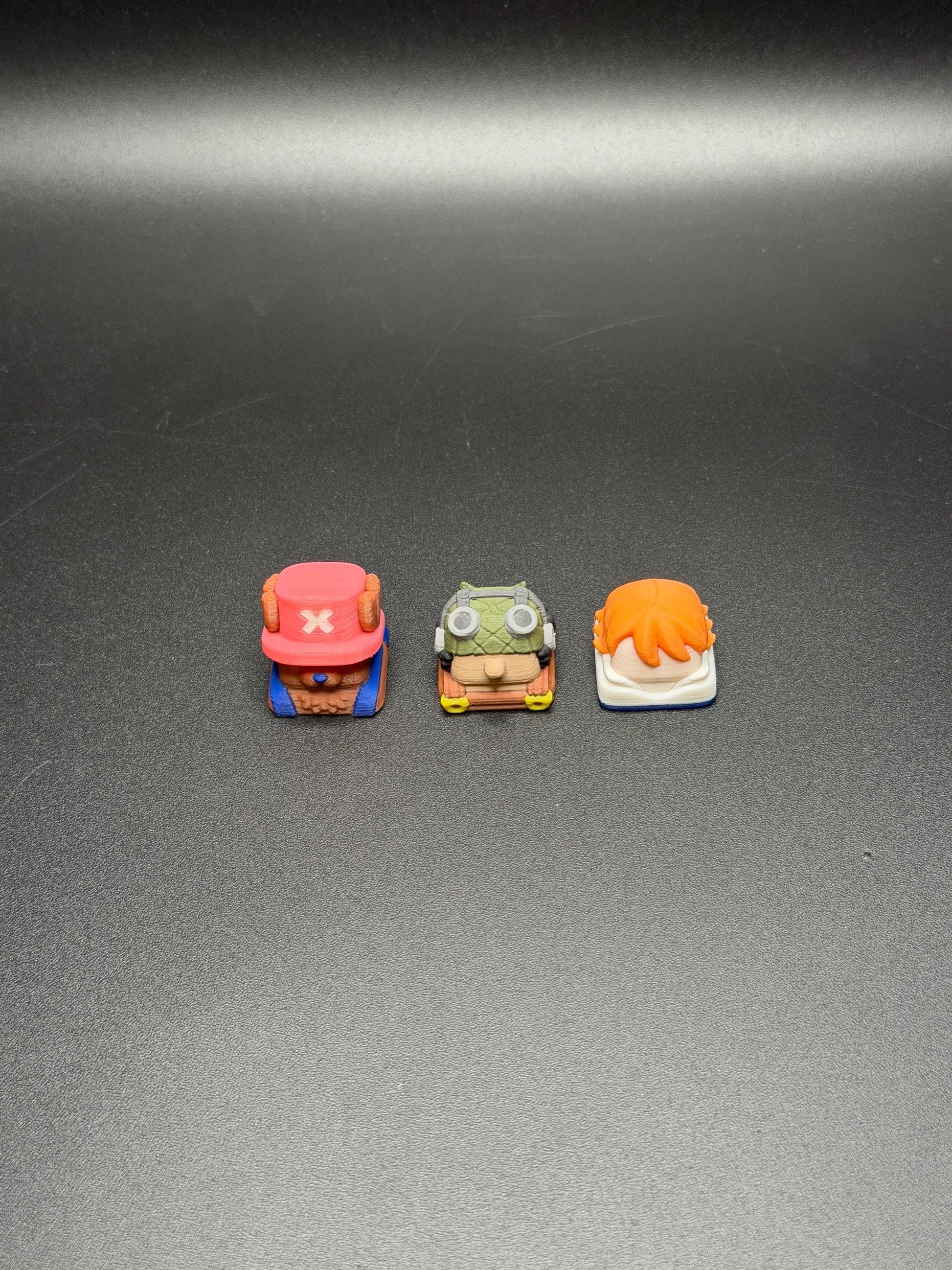 Handmade Inspired By Anime Keycaps - Usopp, Nami, Chopper for Cherry MX - Custom Artisan - Perfect Anime Fan Gift