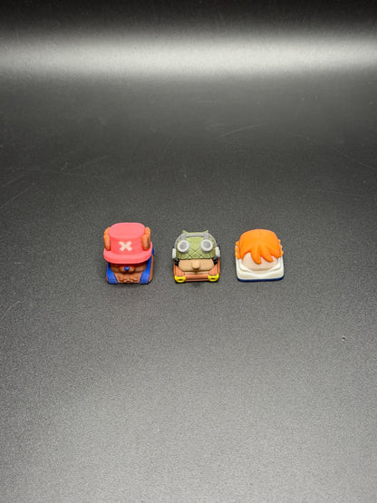 Handmade Inspired By Anime Keycaps - Usopp, Nami, Chopper for Cherry MX - Custom Artisan - Perfect Anime Fan Gift