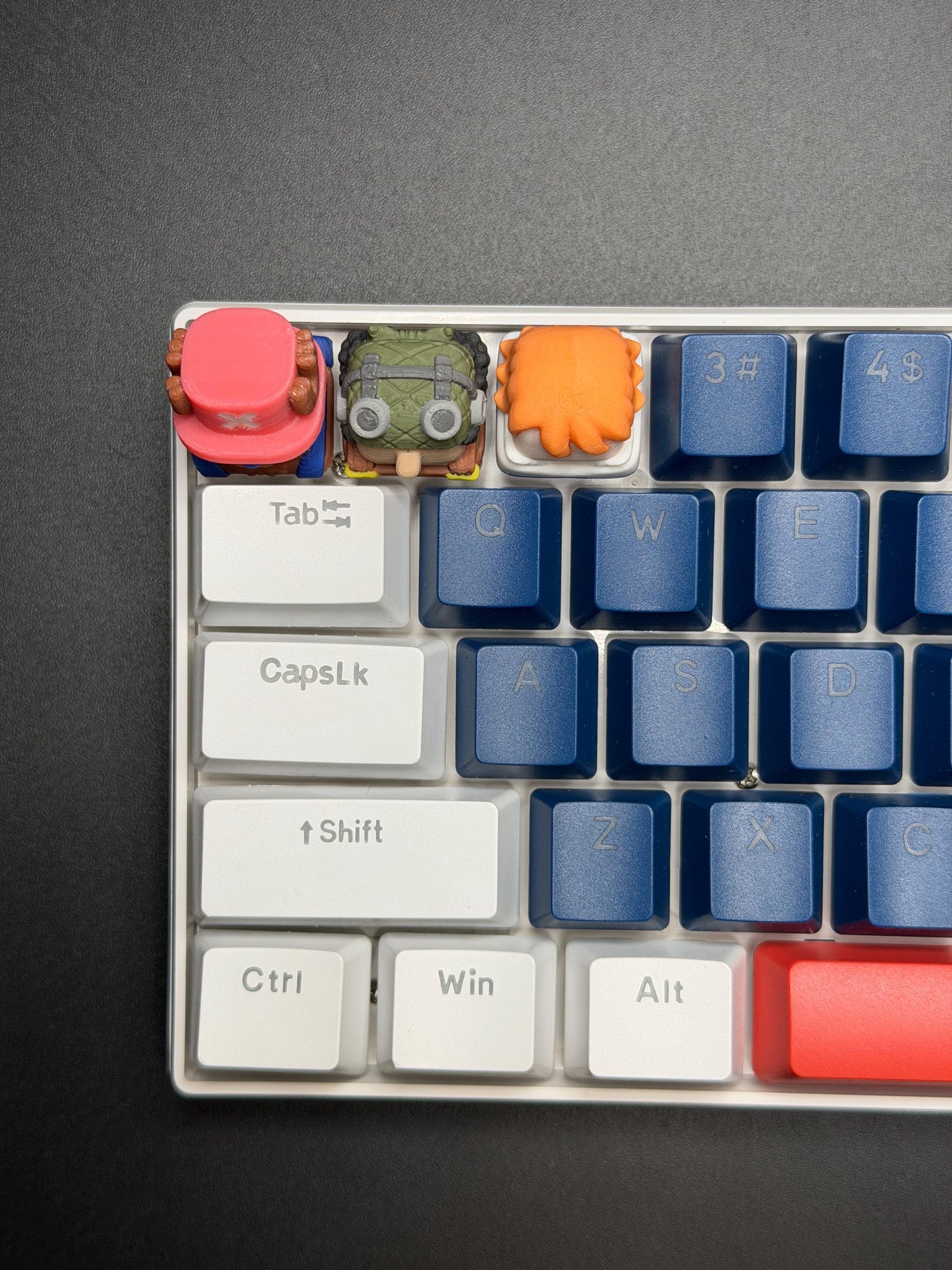 Handmade Inspired By Anime Keycaps - Usopp, Nami, Chopper for Cherry MX - Custom Artisan - Perfect Anime Fan Gift