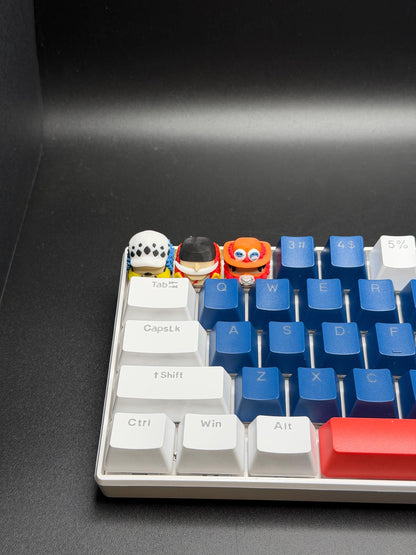 Handmade Anime Keycaps - Edward Newgate, Trafalgar Law, Portgas D. Ace for Cherry MX - Custom Artisan - Perfect Anime Fan Gift