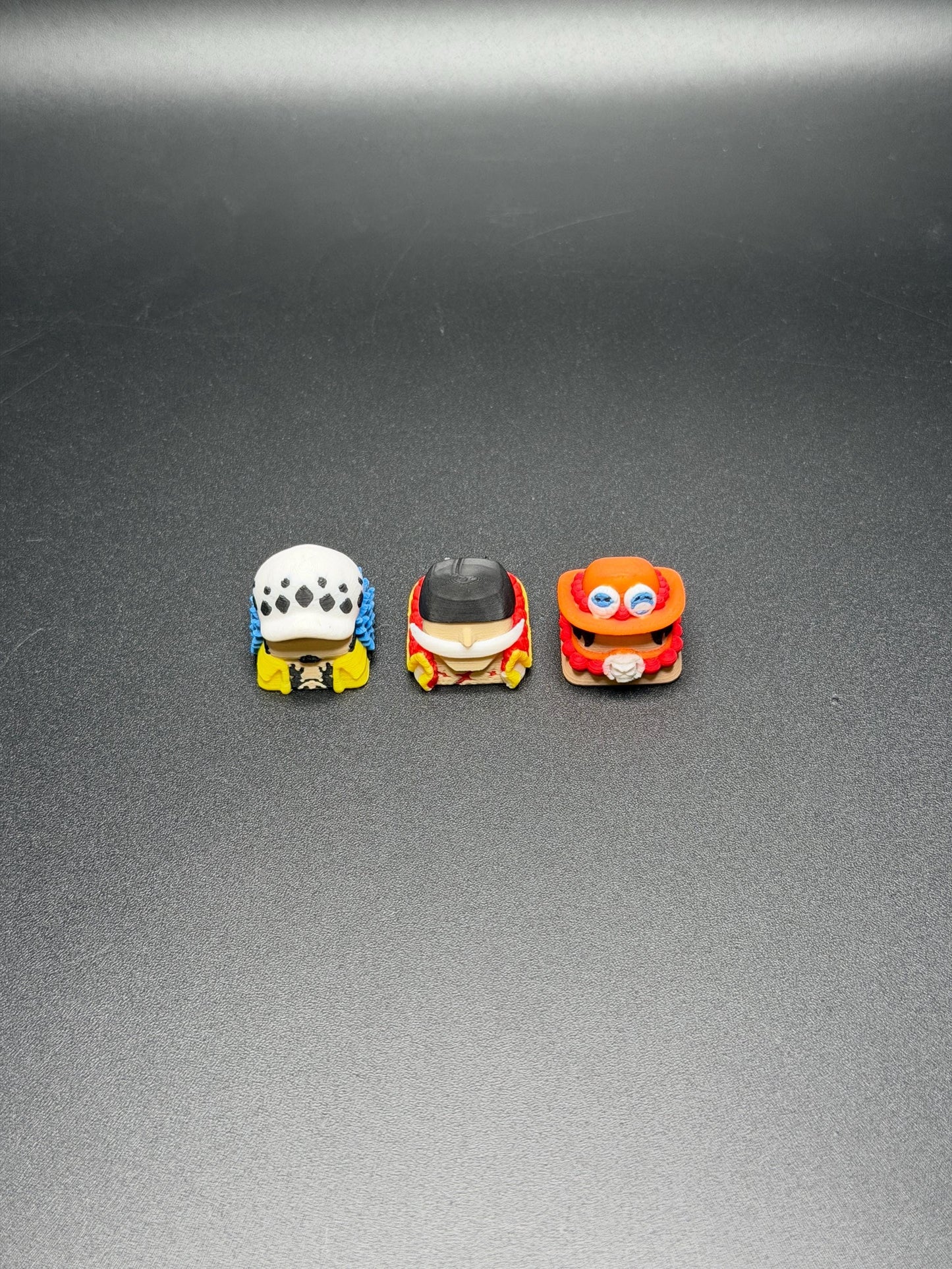 Handmade Anime Keycaps - Edward Newgate, Trafalgar Law, Portgas D. Ace for Cherry MX - Custom Artisan - Perfect Anime Fan Gift